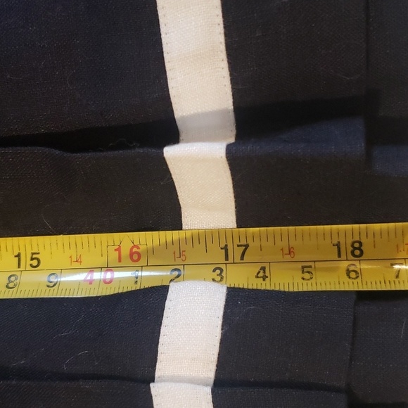Vintage 90s DKNY jeans aline pleated skirt linen black w/cream stripe small - Picture 3 of 6